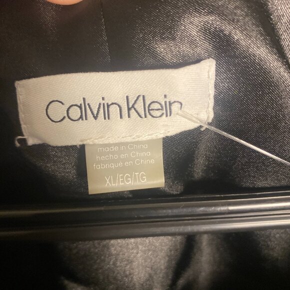 Calvin Klein Faux Fur Jacket XL Black Cropped Evening Coat Soft Glam - Picture 6 of 6